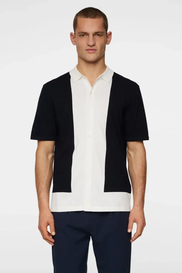 Golf | Stickat-J.Lindeberg Rue Knitted Polo Shirt JL Navy