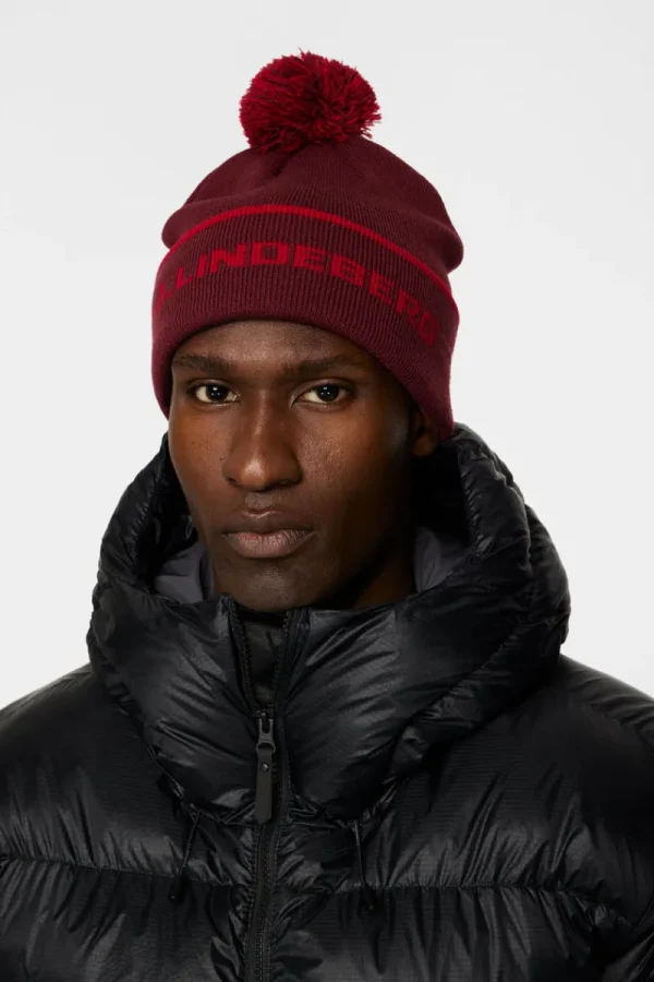 Accessoarer | Active-J.Lindeberg Stripe Beanie Cabernet