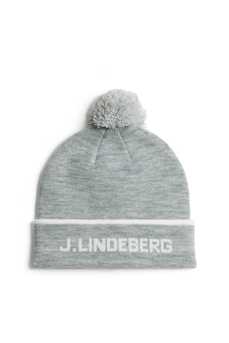 Accessoarer | Active-J.Lindeberg Stripe Beanie Medium Grey Melange