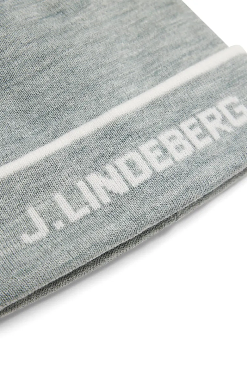 Accessoarer | Active-J.Lindeberg Stripe Beanie Medium Grey Melange