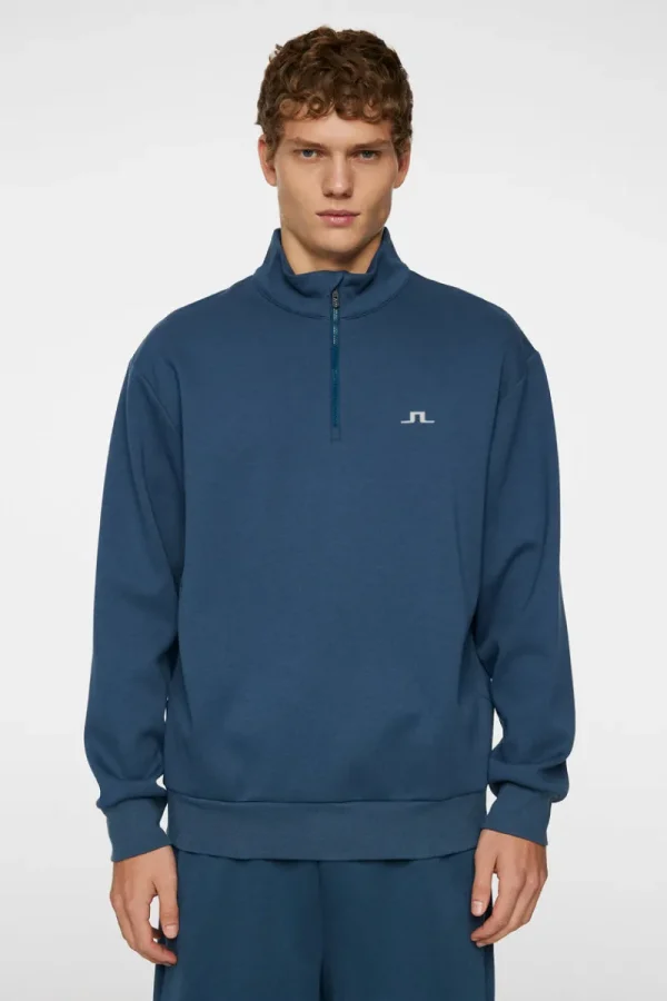 Tennis | Tröjor-J.Lindeberg Tino Zip Sweatshirt Key Largo