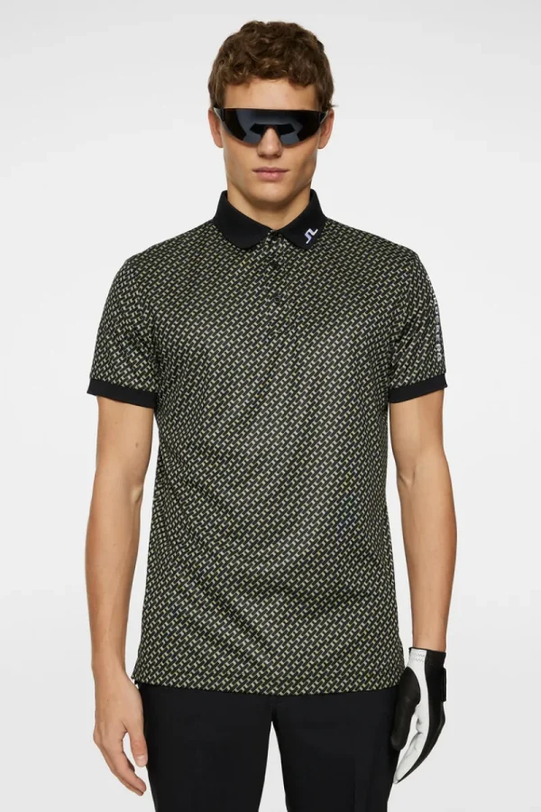 Golf | Pikétröjor-J.Lindeberg Tour Tech Print Polo Tour Geo Olive S