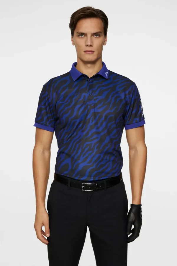 Golf | Pikétröjor-J.Lindeberg Tour Tech Print Polo Tour Tiger Clematis M