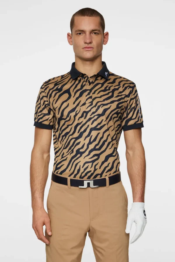 Golf | Pikétröjor-J.Lindeberg Tour Tech Print Polo Tour Tiger Brown M