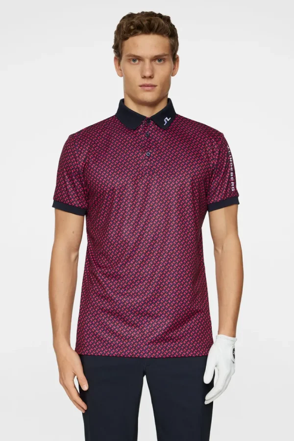Golf | Pikétröjor-J.Lindeberg Tour Tech Print Polo Tour Geo Navy S