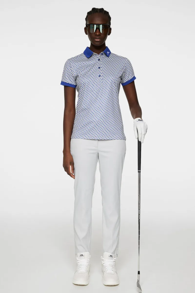 Golf | Överdelar-J.Lindeberg Tour Tech Print Polo Tour Geo Moonbeam S