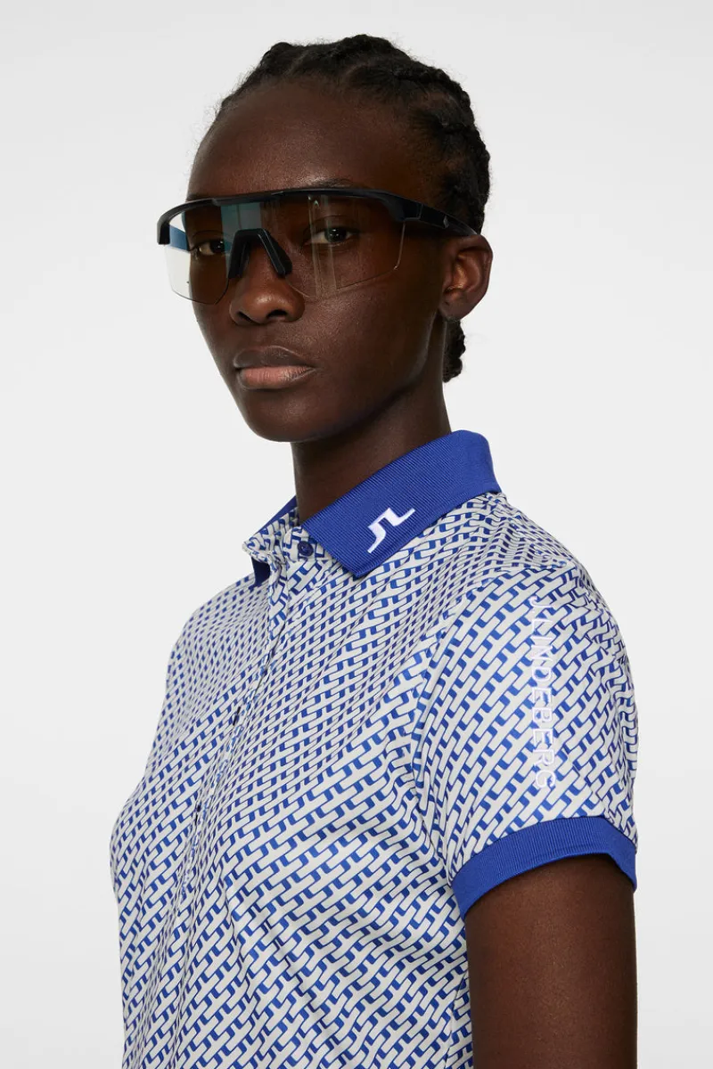 Golf | Överdelar-J.Lindeberg Tour Tech Print Polo Tour Geo Moonbeam S