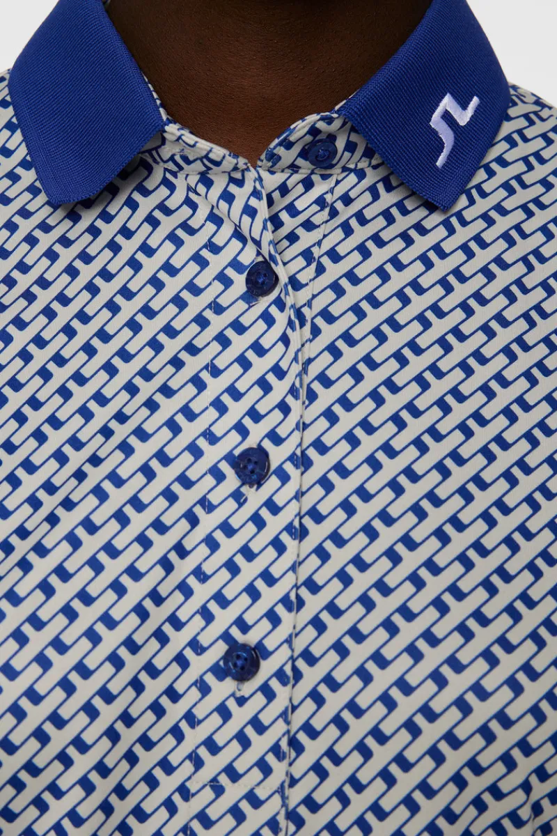Golf | Överdelar-J.Lindeberg Tour Tech Print Polo Tour Geo Moonbeam S