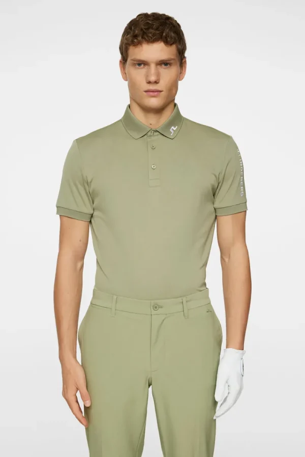 Golf | Pikétröjor-J.Lindeberg Tour Tech Slim Fit Polo Oil Green