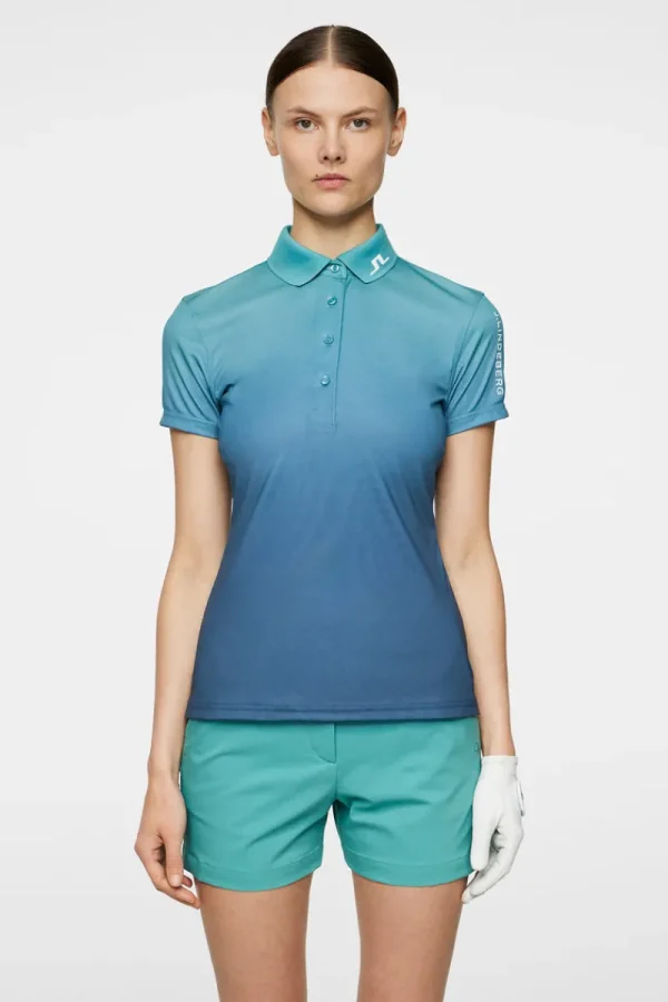 Golf | Överdelar-J.Lindeberg Tuva Polo Spectrum Fade Teal L