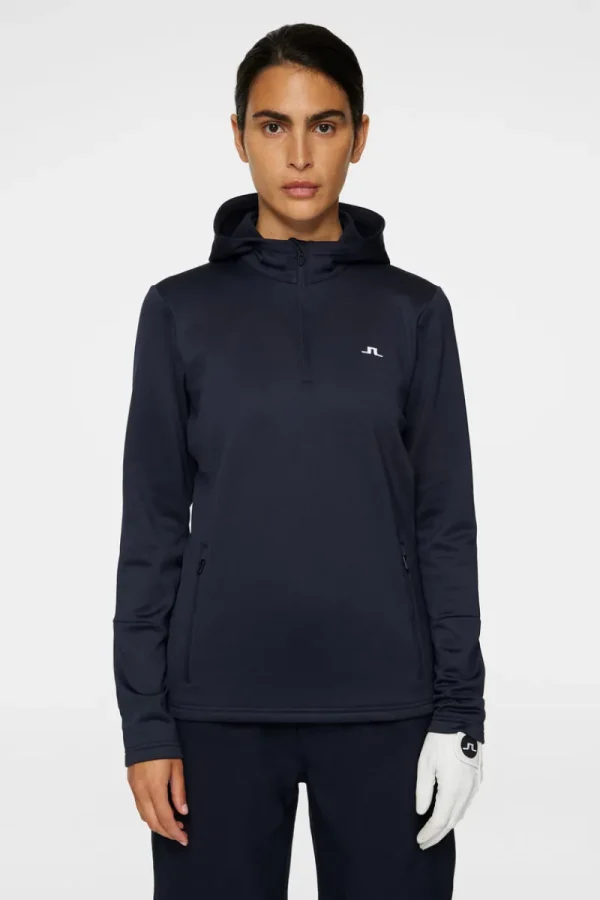 Golf | Ski-J.Lindeberg W Aerial Quarter Zip Hood JL Navy