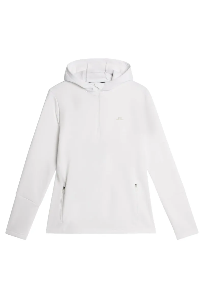 Golf | Bas- Och Mellanlager-J.Lindeberg W Aerial Quarter Zip Hood White
