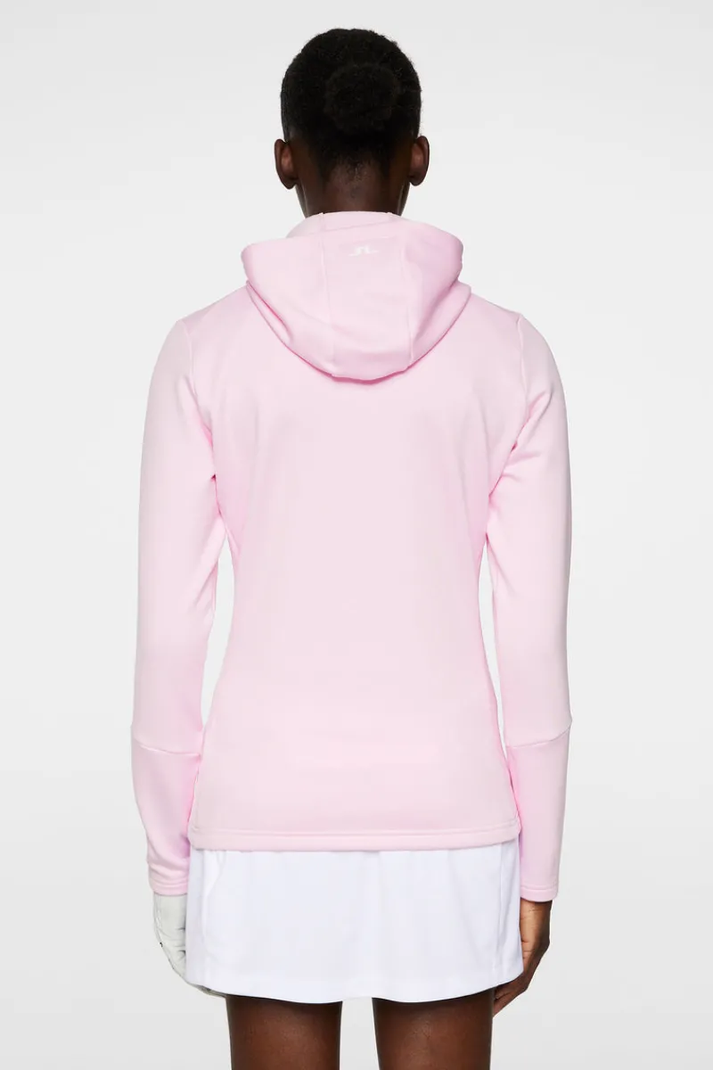 Golf | Bas- Och Mellanlager-J.Lindeberg W Aerial Quarter Zip Hood Nosegay