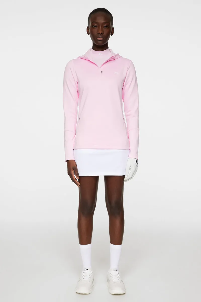 Golf | Bas- Och Mellanlager-J.Lindeberg W Aerial Quarter Zip Hood Nosegay